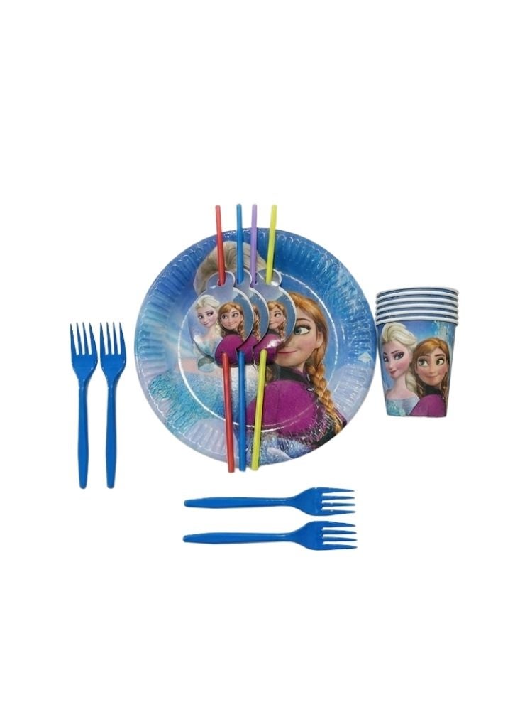 Premium Disney Frozen Party Tableware Set – Elsa, Anna & Olaf Plates, Cups, Straws and Cutlery (4 of Each Item) - Image 3